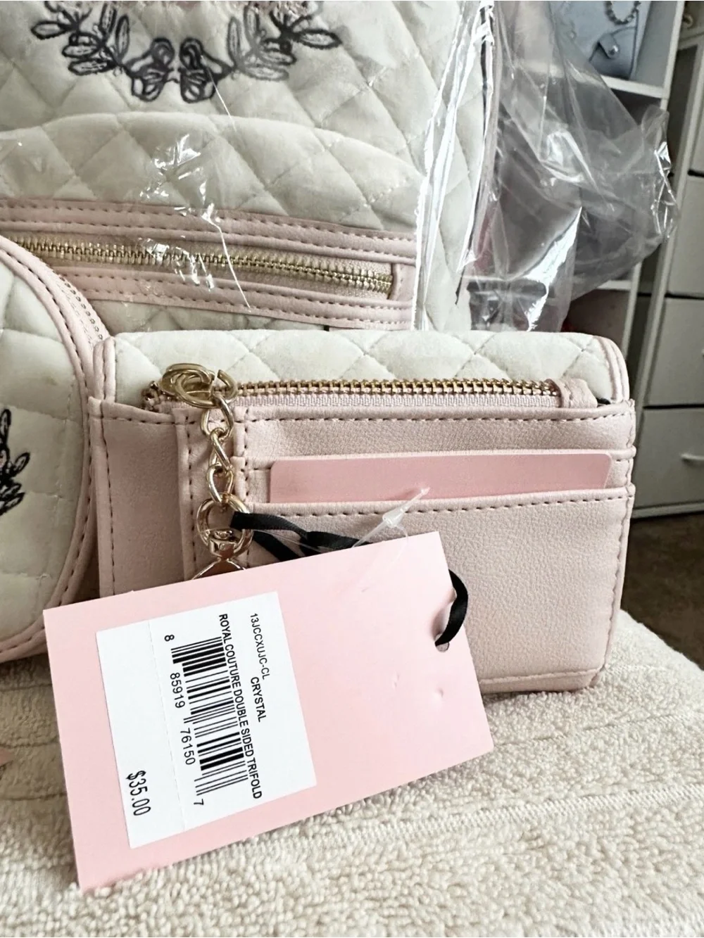 New! ~ Juicy Couture Heritage Mini Backpack, Wallet, Heart Wristlet Set